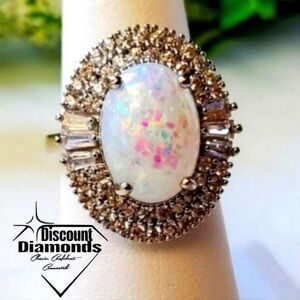 Oval Cut Opal Ring on 925 Silver - Women's Jewelry